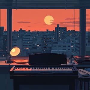 Whispers Beneath the Vinyl Moonlight Sky - Lofi Factory Beats