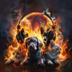 Fire's Companion: Binaural Pets Melody - Music For Pets