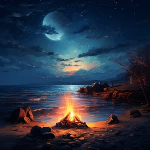 Beachside Campfire: Coastal Ambiance - Moon Oceans