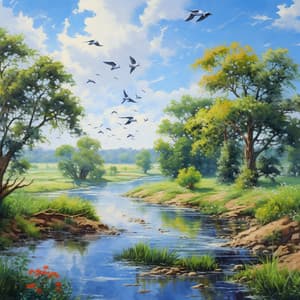 Riverside Tranquility: Serene Stream Melodies - In The River (Sound FX)