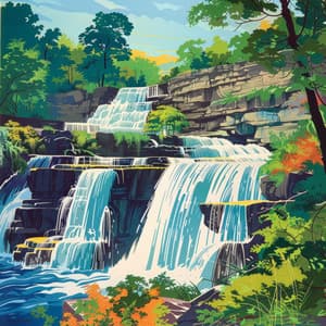 Wisdom's Descent: Nature's Lecture Series Beneath the Waterfall's Flow - Meditation Zen