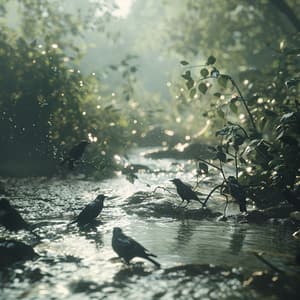 Binaural Nature Sleep: Gentle Creek and Birds Sounds - Sleeping Stars