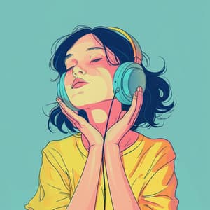 Lofi Relaxation Tones: Soothing Melodic Flow - Waterfall in the distance