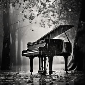 Meditación De Enfoque Lluvioso: Melodías Tranquilas De Piano - Teclas de canalón