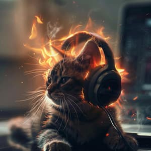 Serenity in Fire's Glow: Calming Music for Cats - Catching Sleep