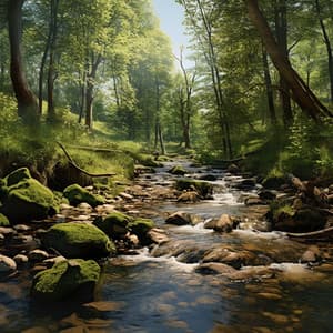 Dogs' Stream Retreat: Relaxing Water Tunes - SerenitySounds