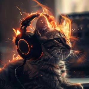 Binaural Fire Felines: Cats Melodies Unleashed - Cat Music Jukebox