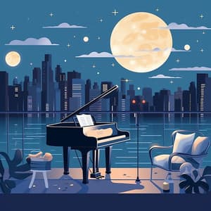 Piano Echoes: Moonlight Musings - Piano and Ocean Waves Experience