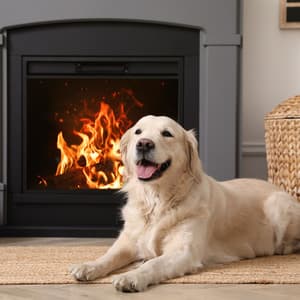 Canine Warmth: Fire's Chill Sounds for Dogs - Shining Blaze Fire Sounds