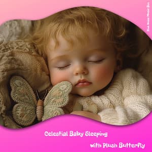 Celestial Baby Sleeping with Plush Butterfly - Pink Noise Music Box