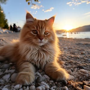 Siestas Gatunas Junto A La Playa: Las Olas Del Océano Ronronean - Sonidos y susurros de la naturaleza
