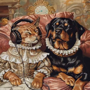 Aristokratische Haustierpflege - Katzenmusik