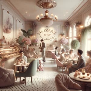 Sax Coffee Shop: Small Talk with Saxophone Jazz - Playing Games Background Music Ensemble