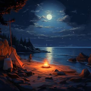 Fireside Beach Retreat: Ocean's Embrace - Noom Night Fire Sounds