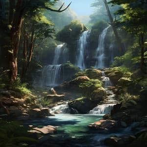 Mountain Majesty: Tranquil Waterfall Serenity - Essential Nature Sound