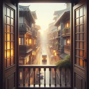 Relaxing Rain on the Balcony of my House - Thunder Rain