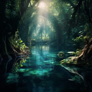 Reflective Waters: Meditation's Depth - chromatic reflections