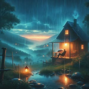 Relaxing Rain Noise in the Countryside at Night - Soothing Rain Sounds Factory