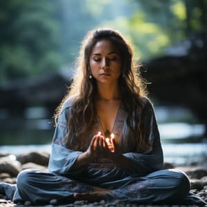 Coro De Sabiduría Fluyente: El Viaje De La Meditación A Orillas Del Río - Sonido relajante de la naturaleza
