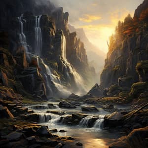 Conocimiento De Las Cascadas: Armonía De Cascadas Y Cuencos Para El Estudio - Caja de música de Sandman