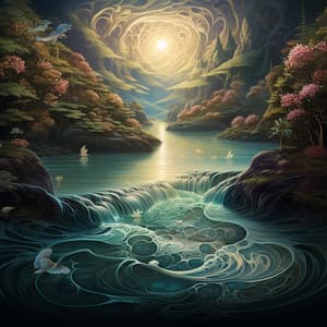 Riverflow Essence: Nature's Serene Journey - Lotus Flower Therapy