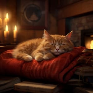 Serenata Felina: Melodías De Gato De Piano Iluminadas Por Fuego - Música suave