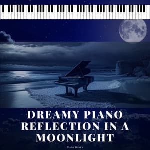 Dreamy Piano Reflection in a Moonlight Ocean Wave - Piano Waves