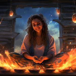 Ambient Ember: Sonic Flames Relaxation Melody - 432Hz Miracle Hz Tones