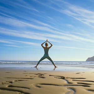 Felicidad Del Yoga: Olas Del Océano Serenas - Naturaleza Calma