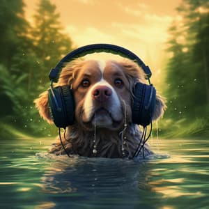 Dogs Binaural Walk: Soothing Water Sounds - Music For Dogs With Anxiety