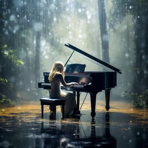 Relajación Con Piano En La Elegancia Lluviosa - Sonido de lluvia