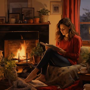 Fireside Relaxation Oasis: Ember's Art Song - Fireplace Music