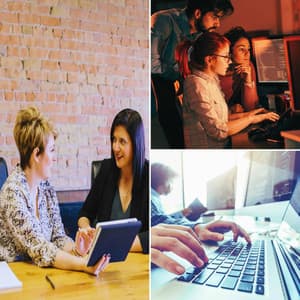 Backdrop for Fun Office Days - Trumpet, Alto Sax and Tenor Sax - Happy Coffee Shop Music