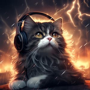 Thunder's Purring: Feline Serenity - Catching Sleep