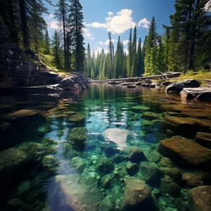 Cadencia Suave Y Relajante Del Lago: Melodías Relajantes Del Flujo - Bosque Negro