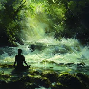 Relaxing River: Water's Soft Cadence - Dusted Leaves