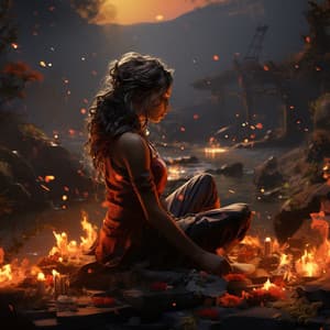 Meditación Binaural Del Fuego: Armonía Serena De La Llama - Ritmos binaurales Música de trabajo