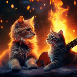 Guitar Flames for Pets: Soothing Sounds by the Fire - Soothing Music