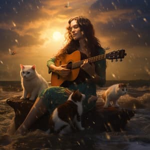 Music in the Rain: Harmonious Pet Companions - Okami Sky