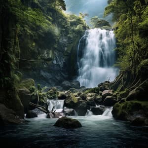 Pets' Waterfall Calm: Tranquil Nature Sounds - Morning Chill Playlist