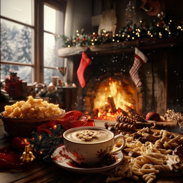 Enigmatic Winter Serenity: Cozy Fireside Nocturne - Calming Christmas Music