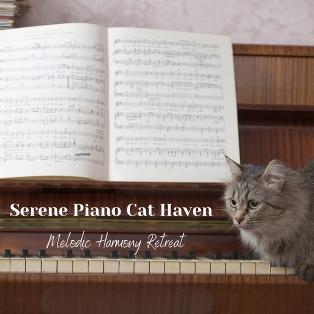 Serene Piano Cat Haven: Melodic Harmony Retreat - French Jazz Bar