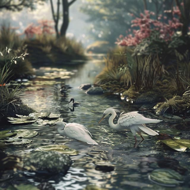 Binaural Creek and Birds Cat Relaxation in Nature - Gentle Outdoors