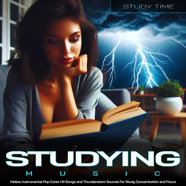 Studying Music: Mellow Instrumental Pop Cover Hit Songs and Thunderstorm Sounds For Deep Sleep - Study Time