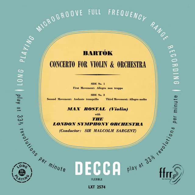 Bartók: Violin Concerto No. 2; Rawsthorne: Piano Concerto No. 2 - Max Rostal