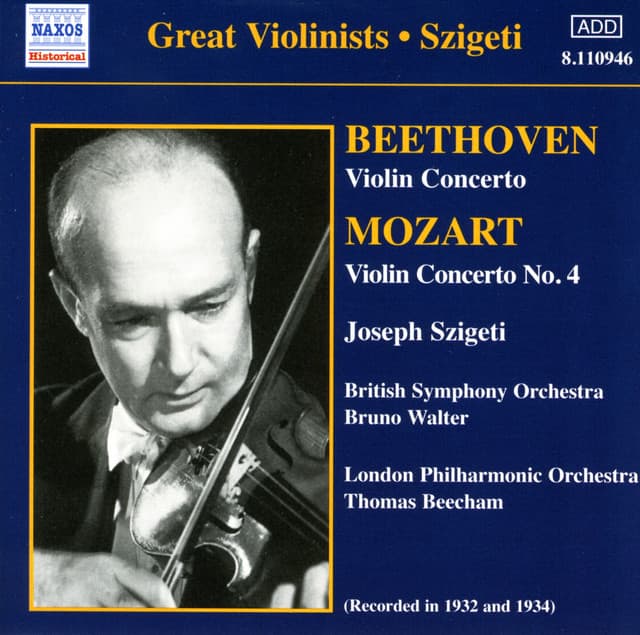 Beethoven / Mozart: Violin Concertos - Joseph Szigeti