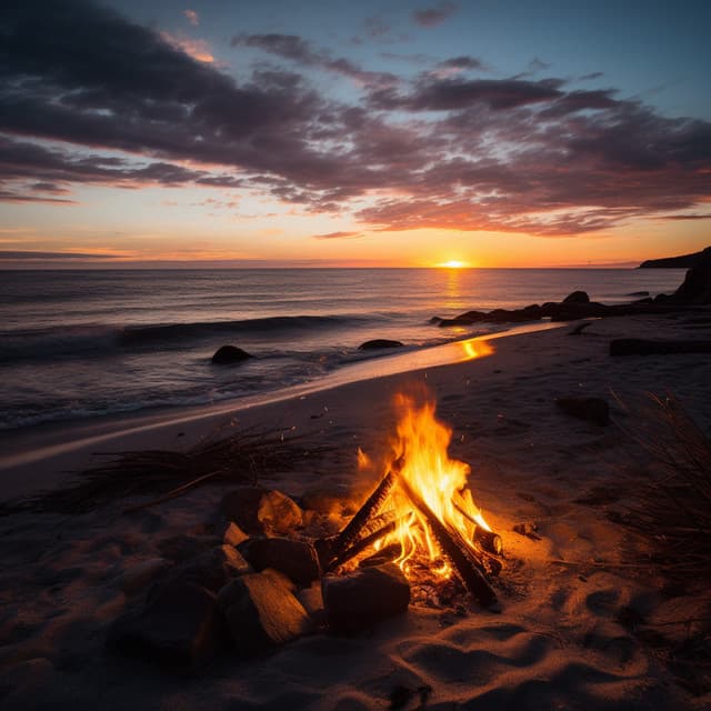 Meditative Flames: Binaural Beach Bonfire - Solfeggio Frequencies Tones