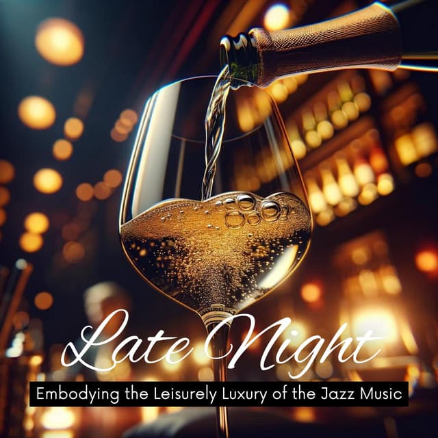 Late Night: Enjoying a Fine Glass of Champagne or Wine, Embodying the Leisurely Luxury of the Jazz Music - Late Night Music Paradise