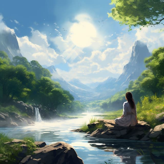 Meditation Oasis: Flowing River and Binaural Serenity - The Meditative State