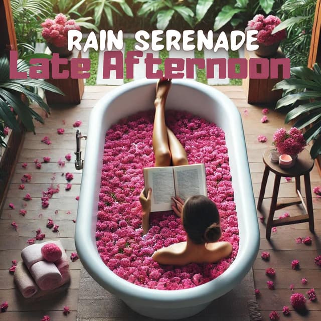 Late Afternoon Soak: Rose Petals, Candlelight, and Rain Serenade - Tranquility Spa Universe